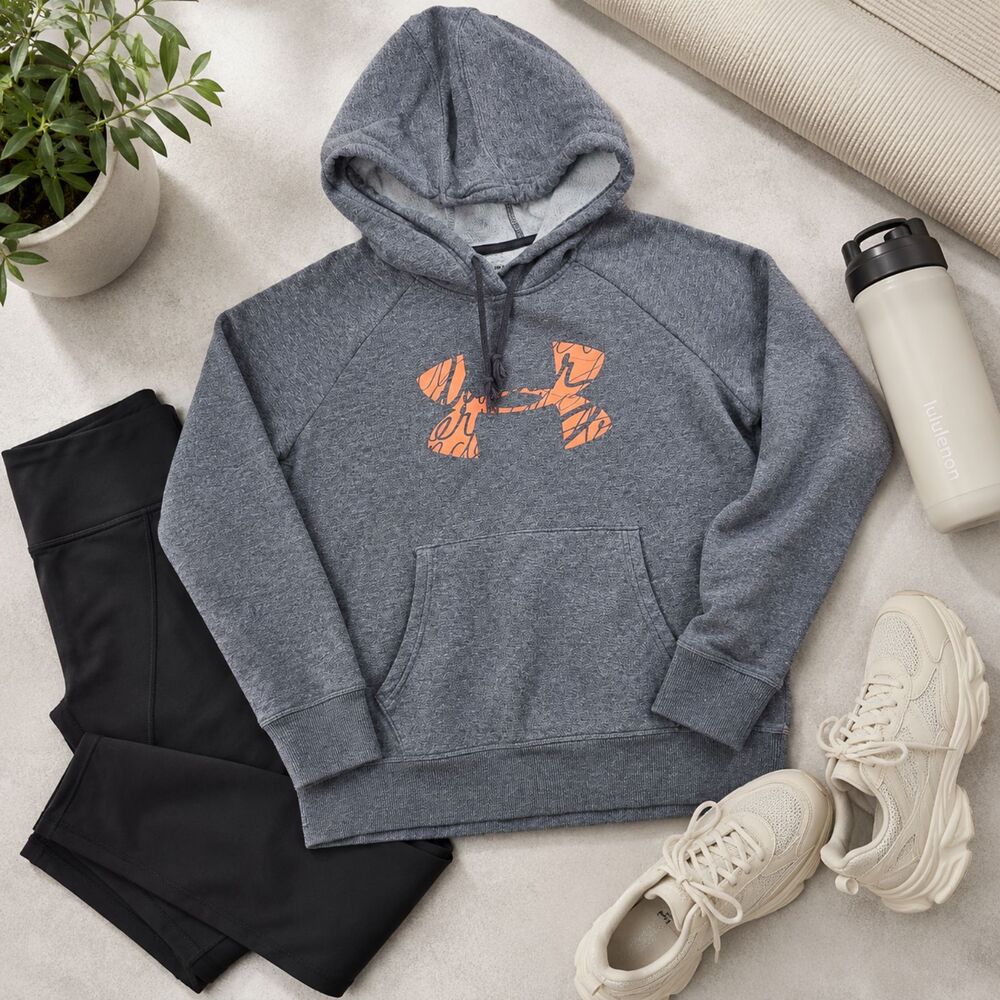 Under Armour Gray Orange Pullover Hoodie XS Women’s Athleisure Sweatshirt